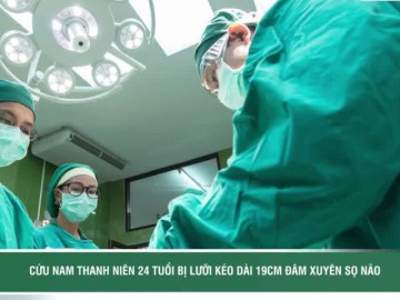 Cứu nam thanh niên 24 tuổi bị lưỡi kéo dài 19 cm đâm xuyên sọ não