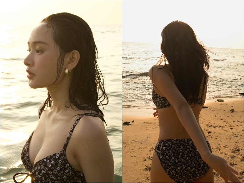 Mới đây, Hiền Hồ đã thu hút sự chú ý khi đăng tải một bộ ảnh diện bikini trên trang cá nhân. Trong trang phục áo tắm hai mảnh, cô khéo léo phô diễn đường cong hình thể, đặc biệt là vòng một đầy đặn và vòng eo thon gọn.