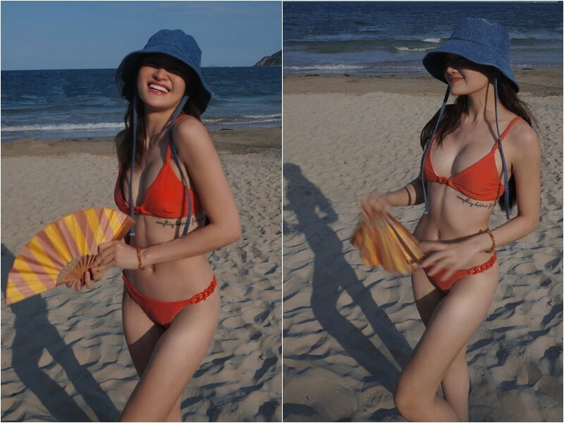 Mới đây, diễn viên Thùy Anh khiến nhiều người hâm mộ xuýt xoa khi tung loạt ảnh bikini nóng bỏng trong đi biển ngày hè.