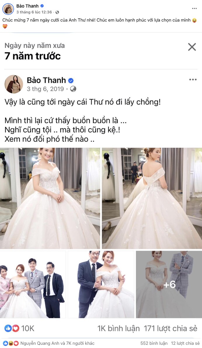Nữ diễn viên đăng ảnh kỷ niệm ngày cưới của Thư - Vũ trong Về Nhà Đi Con.