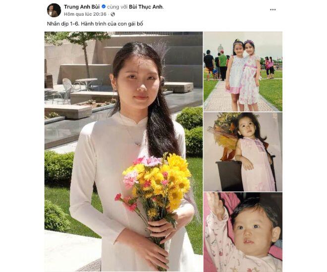 NSND Trung Anh chia sẻ ảnh con gái nhân ngày 1/6.