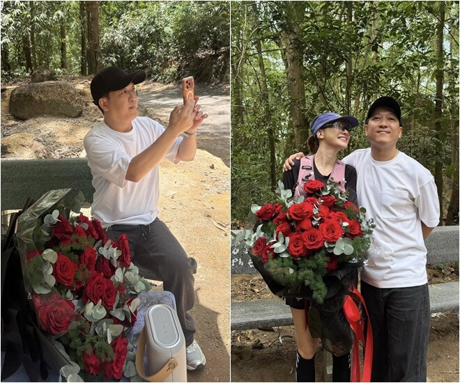 Trường Giang khoe ảnh trong dịp sinh nhật bà xã Nhã Phương mới đây.