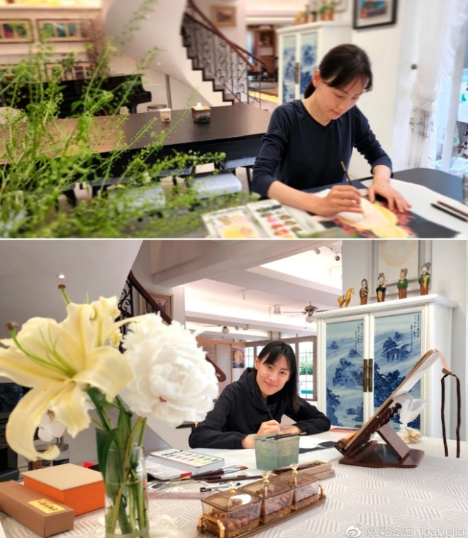 Hình ảnh đơn giản, xuề xòa của Lương Lạc Thi hậu chia tay tỷ phú.