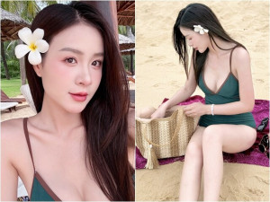 "Hoa hậu người Tày" trên VTV diện bikini khoe da trắng như bông bưởi, chuẩn gái 1 con "nhìn mòn con mắt"