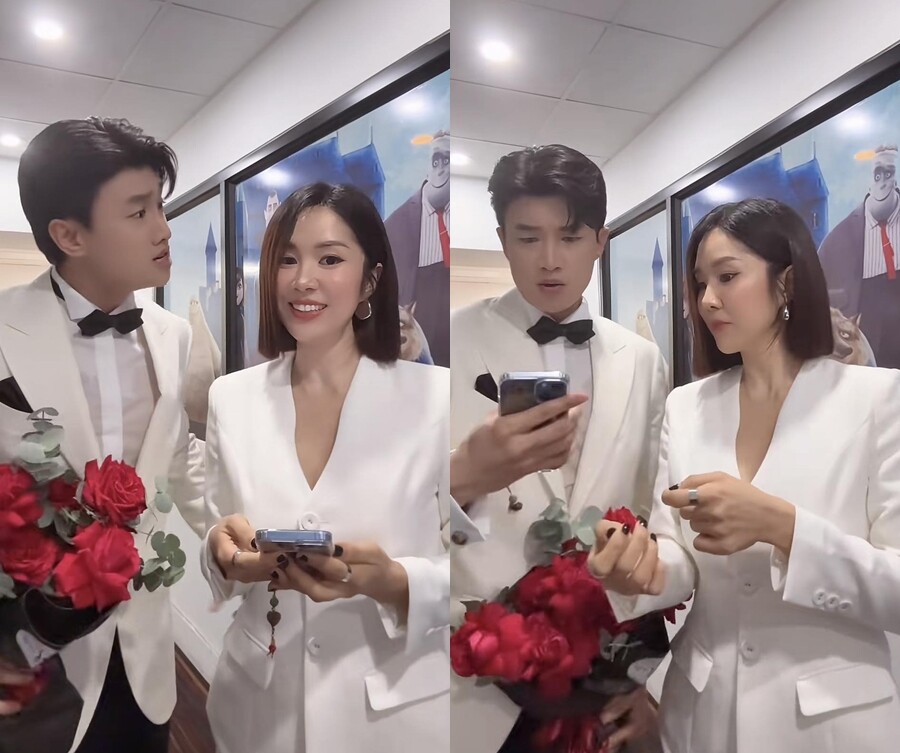 Lê Phương - Quốc Trường hội ngộ thân thiết.