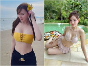 Giải trí - Nữ ca sĩ 42 tuổi trắng đẹp nuột nà, diện bikini siêu quyến rũ được chồng kém 10 tuổi nói lời ngọt lịm