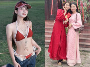 Giải trí - Hot girl VTV hưởng trọn gen đẹp "cực phẩm" của mẹ, khoe da trắng như trứng gà bóc khi diện bikini bé xíu