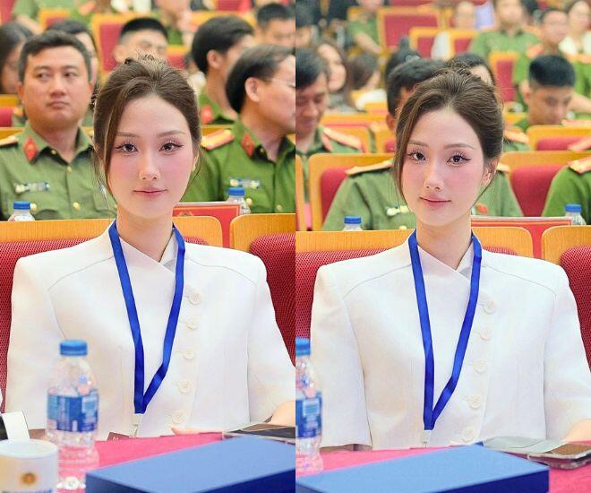 Hoàng Khánh Ly dự lễ bế mạc và trao giải Liên hoan Giọng hát hay Công an Thủ đô 2026.