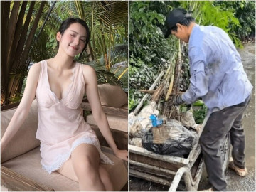 Nữ diễn viên VTV ở nhà vườn hàng nghìn m2 đẹp nõn nà sau sinh, chồng thiếu gia chân chất lấm lem khó nhận ra
