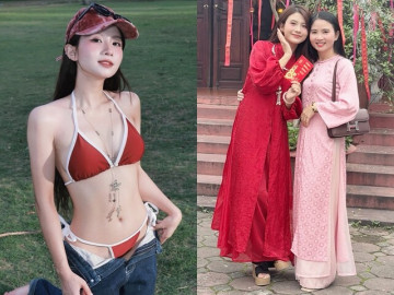 Hot girl VTV hưởng trọn gen đẹp "cực phẩm" của mẹ, khoe da trắng như trứng gà bóc khi diện bikini bé xíu