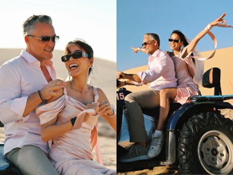 Bảo Trúc và chồng Đức chụp ảnh cưới ở Mũi Né