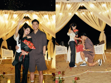 Cầu thủ Văn Thanh cầu hôn bạn gái