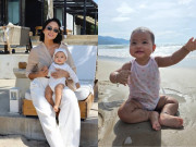 Giải trí - Con gái H'Hen Niê gây sốt với những biểu cảm đáng yêu khi lần đầu đi biển