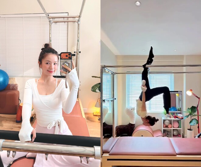 Lê Hạ Anh “leo trèo” khoe đường cong mềm mại của cơ thể, được khán giả khen ngợi.