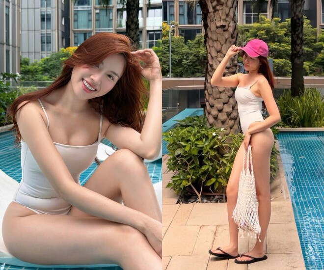 MC Thanh Thanh Huyền diện bikini khoe nhan sắc rạng rỡ, xinh đẹp ở tuổi 30.