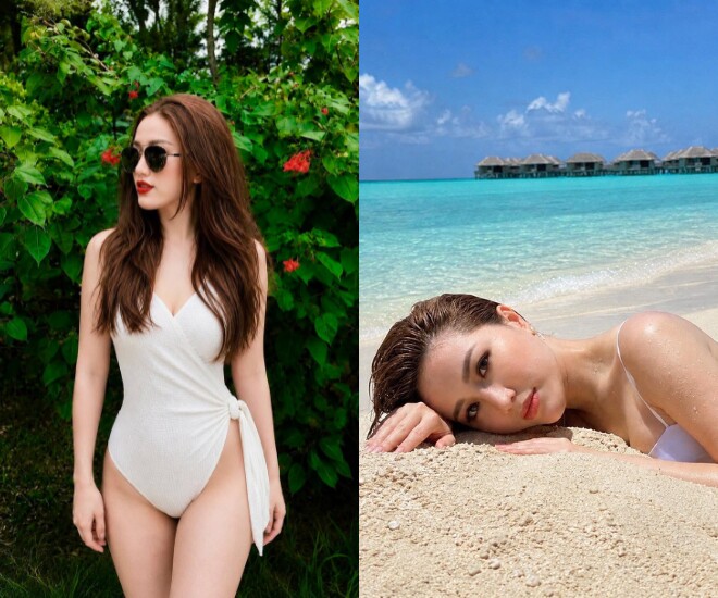 Bảo Thy diện bikini khoe thắt eo cực phẩm, giảm 6 kg sau 2 tháng.
