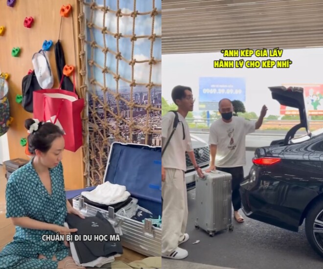 Vợ chồng Thu Trang và Tiến Luật cho con trai du học hè tại Pháp.