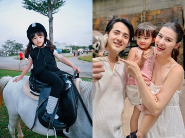 Con gái lớn nhà Đông Nhi được mẹ chi tiền "khủng" cho học cưỡi ngựa, ngoại hình như "đúc một khuôn" từ bố Ông Cao Thắng