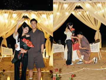 Cầu thủ Văn Thanh cầu hôn bạn gái