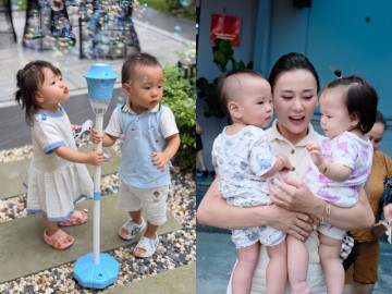Con trai Phương Oanh cưng chiều em gái song sinh như thế nào?