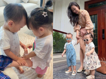 Phương Oanh tự hào khoe quý tử "ngoài lạnh lùng trong ấm áp", biết cùng em gái song sinh chăm sóc mẹ