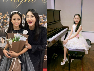 Con gái Hà Kiều Anh lần đầu tham gia dàn nhạc giao hưởng ở trường quốc tế, xinh đẹp đúng chuẩn Hoa hậu tương lai