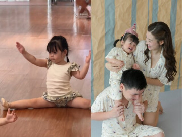 Giải trí - Hoa hậu Đỗ Mỹ Linh cho con gái đi học múa, cây hài của gia đình nay tạo dáng chuyên nghiệp như idol