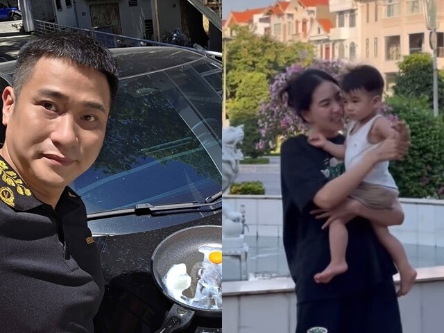 Sao Việt 24h: Minh Tiệp tráng trứng ngoài trời trên nắp ô tô, Mai Ngọc 6h sáng đưa con đi dạo trước khi trời nóng