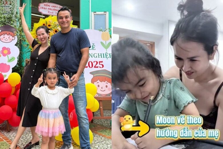 Con gái của Võ Hạ Trâm được bố mẹ đầu tư học ngoại ngữ.