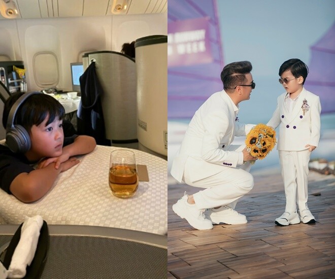 Bé Polo thường theo bố đi lưu diễn, thử sức biểu diễn trên sân khấu.