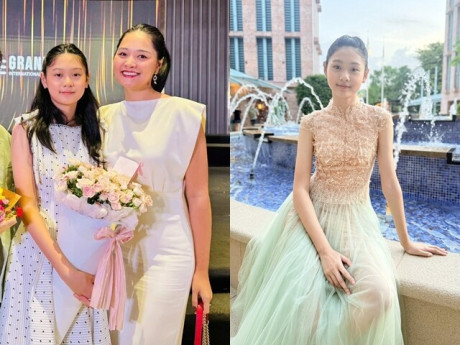 Con gái lai của Hương Giang cao gần bằng bố người Trung Quốc, gương mặt là "bản sao" của mẹ, chuẩn tiểu thư mê nghệ thuật