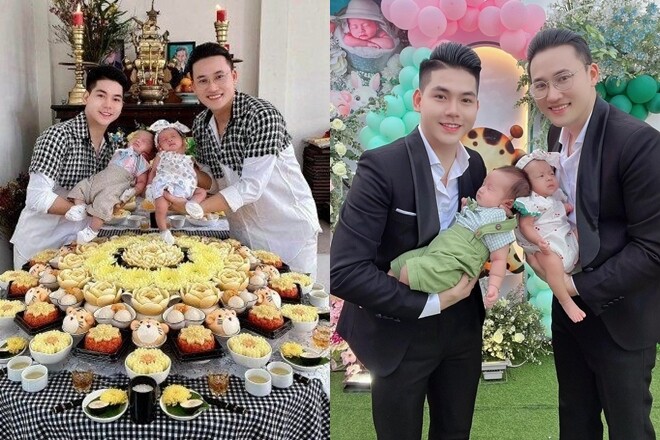 Thanh Đoàn - Hà Trí Quang chăm sóc 2 con rất chu đáo.