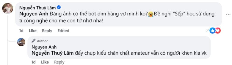 Thùy Lâm cũng phải lên tiếng về khả năng chụp hình của ông xã.