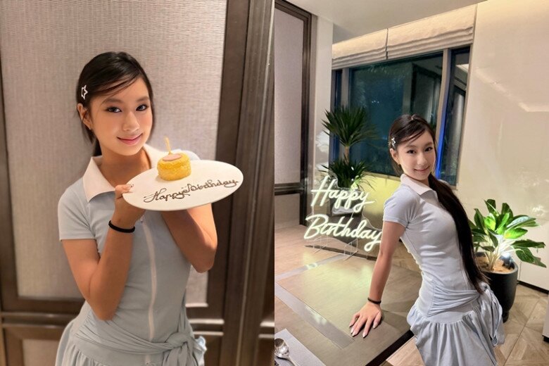 Cherry xinh đẹp, thừa hưởng nhiều đường nét nổi bật từ mẹ.