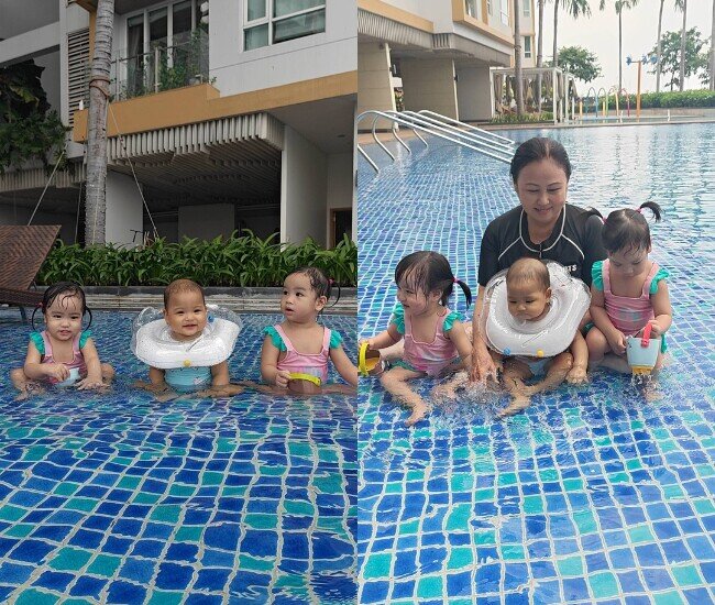 Mẹ chồng HHen Niê thường chạy xe máy sang chơi với các cháu.