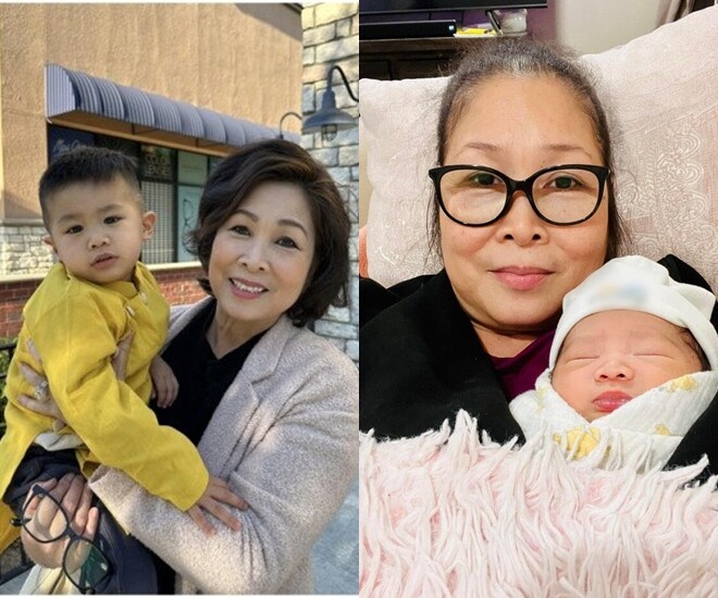 Hồng Vân rất yêu thương bé Simba, thường sang Mỹ thăm cháu.