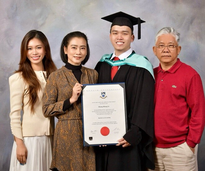 Con trai của NSƯT Tuyết Thu tốt nghiệp trường đại học danh tiếng ở Úc.