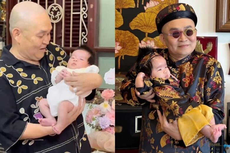 Nghệ sĩ Xuân Hinh rất yêu chiều cháu ngoại.