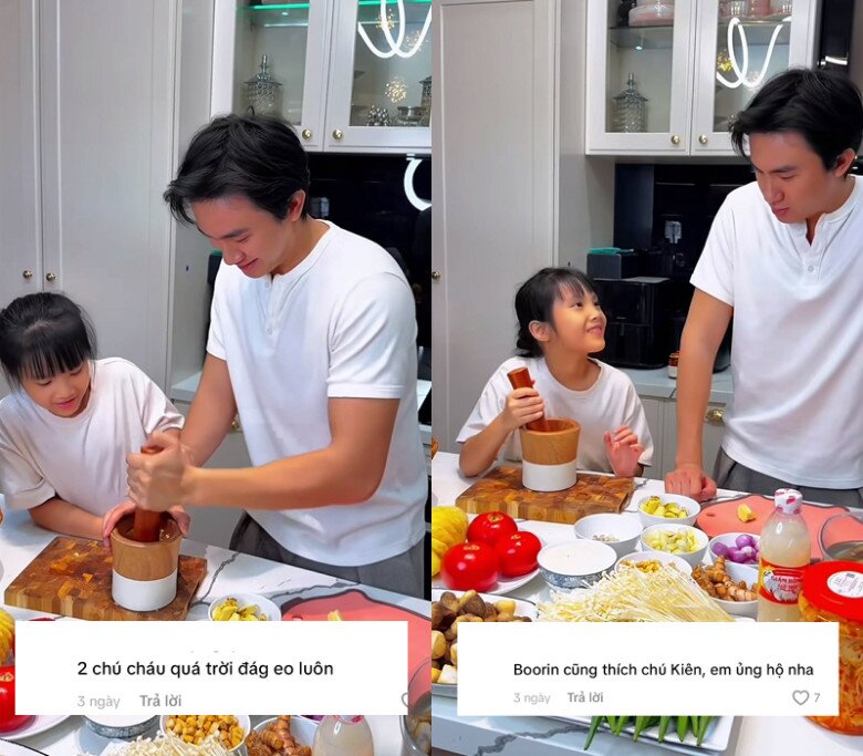 Nhiều người nhận xét, khoảnh khắc thân thiết của Phạm Kiên và Boorin vô cùng dễ thương.