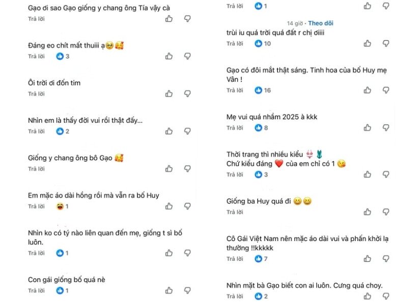 Dù được mẹ ăn diện điệu đà, nhóc tì vẫn được nhận xét giống hệt bố.