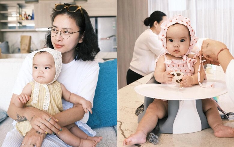 Mỗi lần xuất hiện, bé Gạo đều được ba mẹ chăm chút, diện đồ điệu đà.