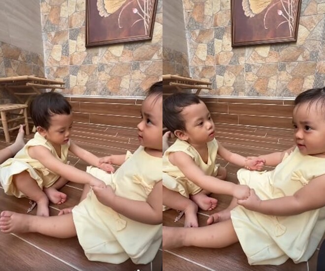 Tiến Luật nhận xét cặp sinh đôi là phiên bản mini của mình và vợ.