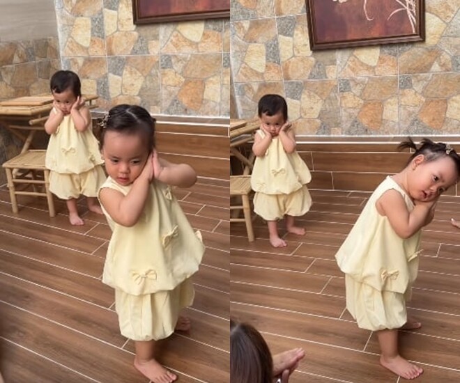 Cặp đôi Thu Trang - Tiến Luật thường xuyên chia sẻ hình ảnh của 2 bé trên trang cá nhân. 