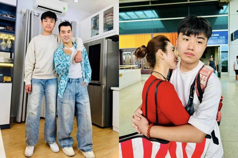 Kim Cương xúc động khi tiễn con lên đường du học.