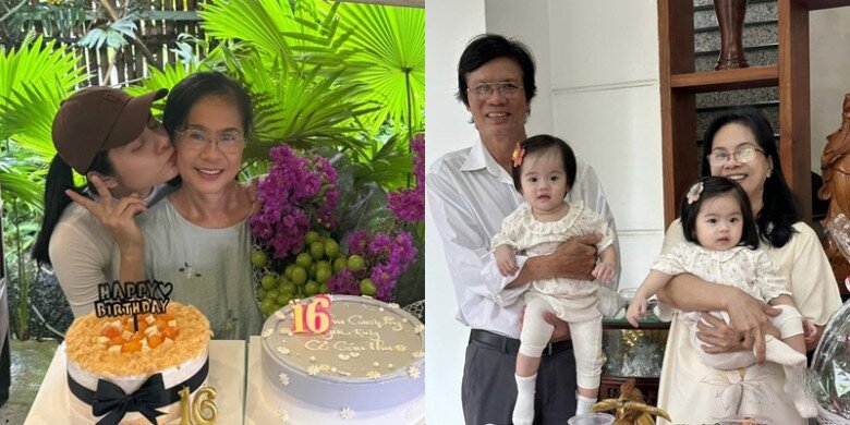 Bố mẹ của Vân Trang hiện chủ yếu ở Tiền Giang, phụ giúp con gái chăm cháu, kinh doanh.