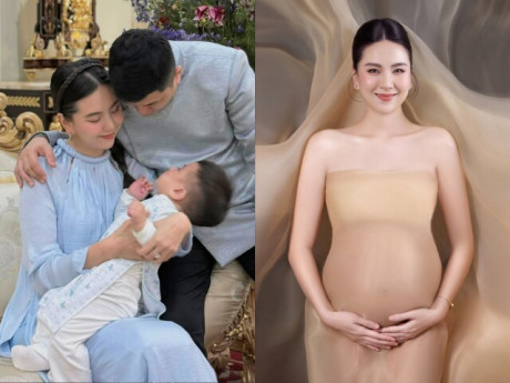 MC thời tiết đẹp nhất nhì VTV khoe dáng bầu trong váy xuyên thấu, sinh con trai khôi ngô, là bản sao của bố đại gia