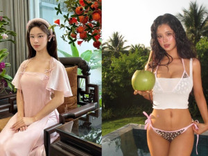 Mỹ nhân Việt lần đầu diện bikini sau 8 tháng sinh con, vùng bụng vẫn còn đường chỉ đen "chuẩn bà đẻ" đẹp thiêng liêng