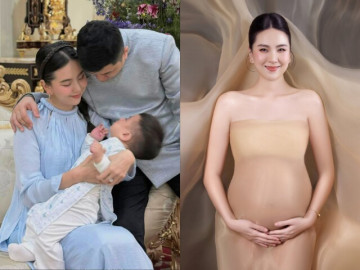 Bà bầu - MC thời tiết đẹp nhất nhì VTV khoe dáng bầu trong váy xuyên thấu, sinh con trai khôi ngô, là bản sao của bố đại gia