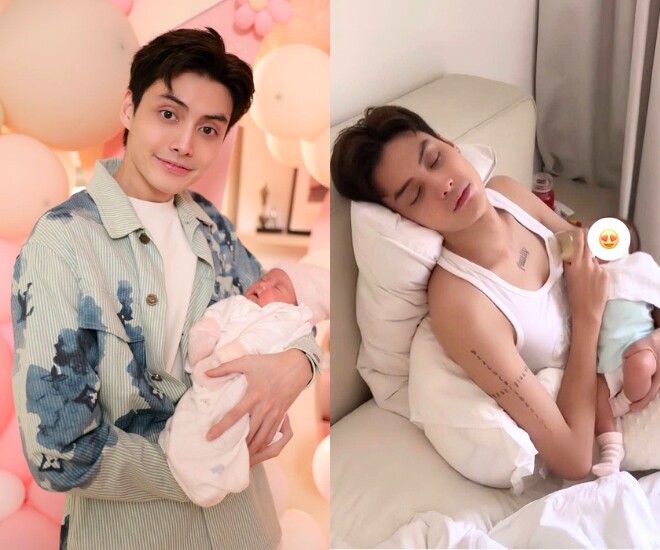 Hồng hài nhi kém 9 tuổi phụ vợ chăm con, làm việc nhà đến đầu bù tóc rối.