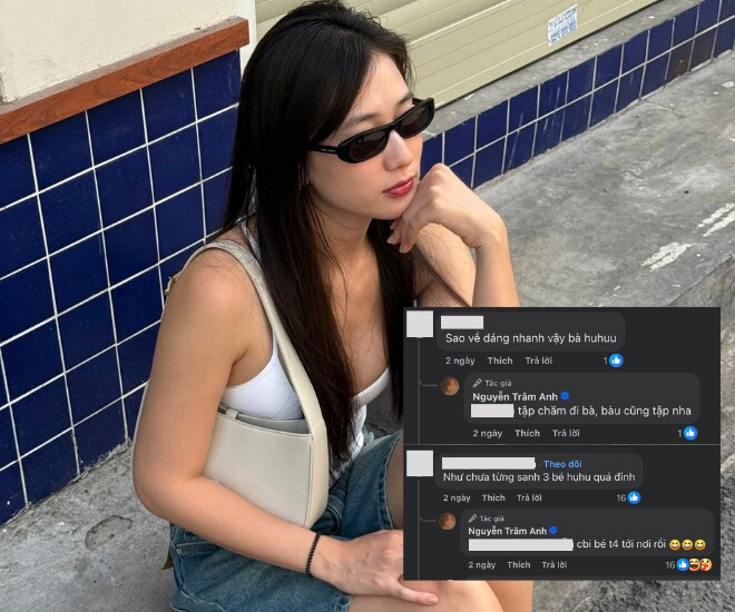 Cô chia sẻ, bí quyết về dáng là nhờ chăm tập luyện, đồng thời úp mở chuyện bầu tập 4 gây thích thú.